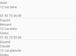 Affiche les médecins situé dans le département sélectionné