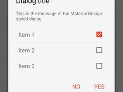 The appearance of a dialog containing multi choice list items.