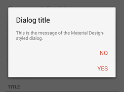 The appearance of a dialog with stacked buttons.