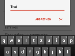 A preference, which allows to enter a text via an EditText widget (EditTextPreference).