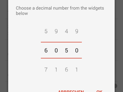 A preference, which allows to choose a decimal value, consisting of individual digits of which each can be chosen via a NumberPicker widget (DigitPickerPreference).