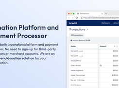 We are both a donation platform and payment processor. No need to sign-up for third-party processors or merchant accounts. We are an end-to-end donation solution for your organization.