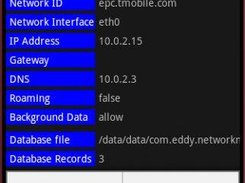 Showing the menu when in the network information screen