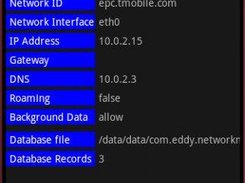 Showing the network information provided by NetworkMonitor