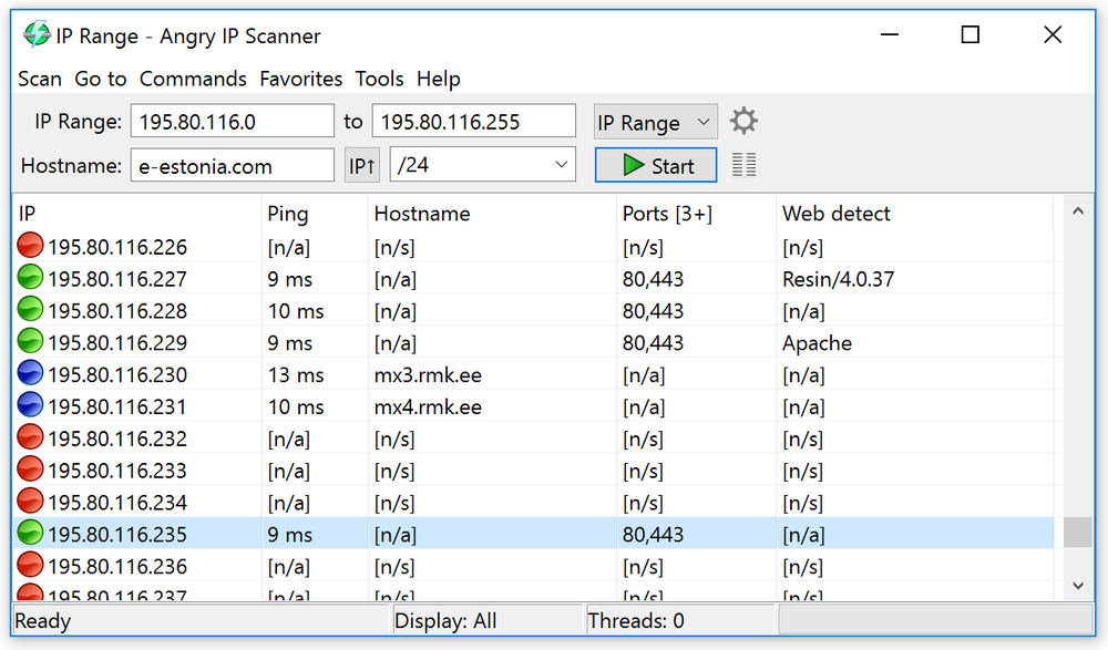 Angry IP Scanner Screenshot 1