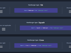 Animated hamburger menu icons for React Screenshot 1