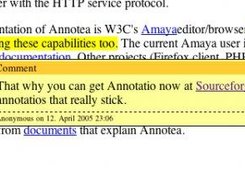 Sample comment in a web browser