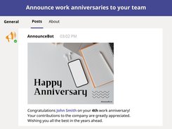 Announce work anniversaries to your team