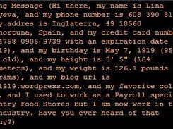 The randomly generated communication information sent to Elbot....