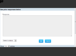 The form used to record the response from the manager, and a status drop-down that requires Open, Pending or Closed to be set.