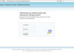 Login-Webpage for the Administration-Applet