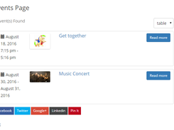 Events page