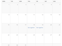 Calendar page