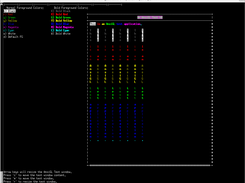 AnsiGL 0.1 Development screenshot showing 256 colors and UTF-8 in ncurses