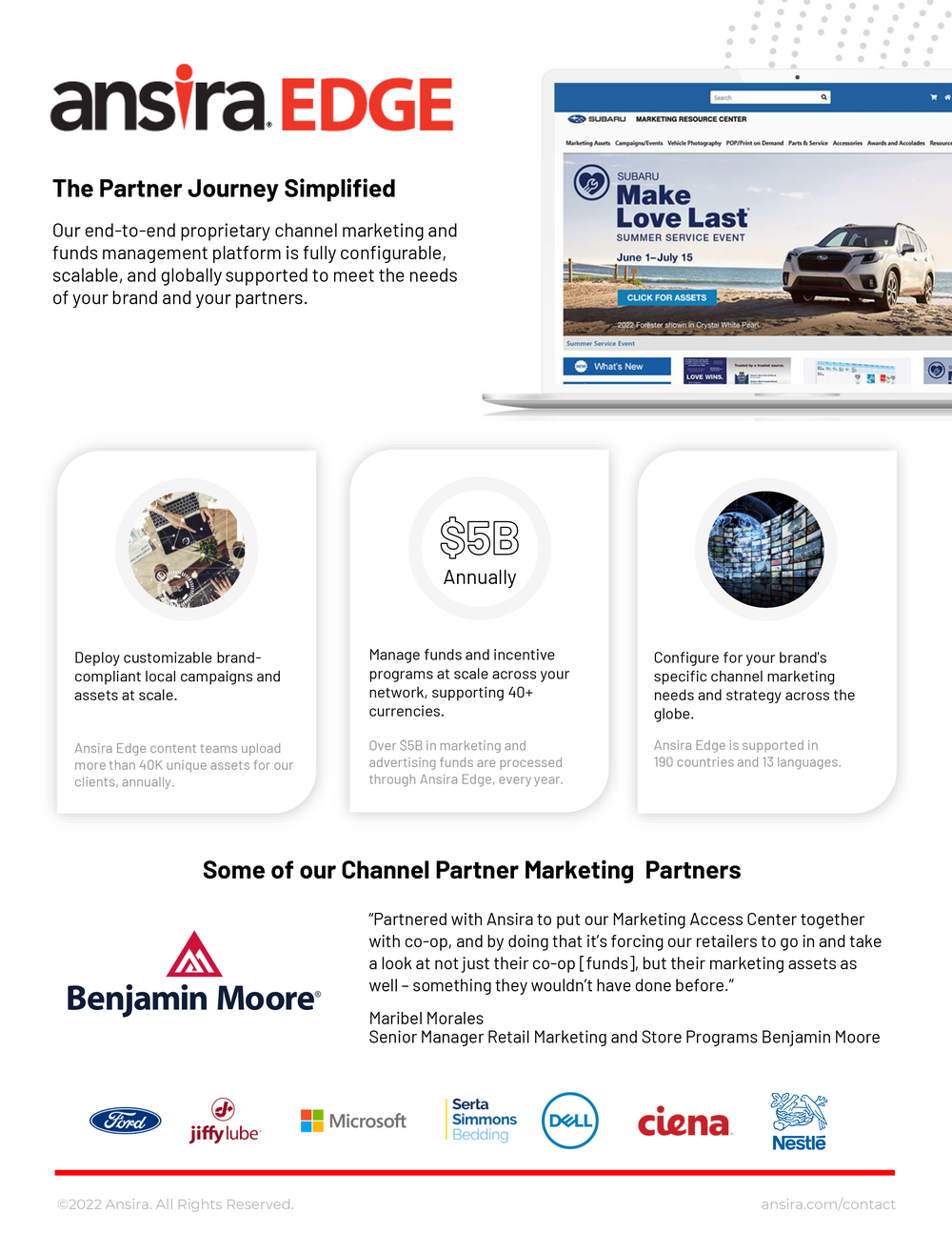 Our end-to-end proprietary channel marketing and funds management platform is fully configurable, scalable, and globally supported to meet the needs of your brand and partners.