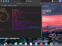 Caracteristicas mostradas con el programa Screenfetch y Localt desde el Terminal