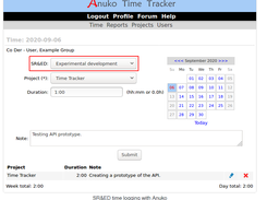 Anuko Time Tracker Screenshot 1