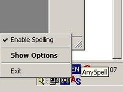 AnySpell Tray Icon and Menu