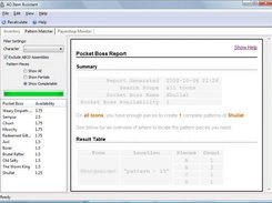Pattern Matcher showing a pocketboss report.