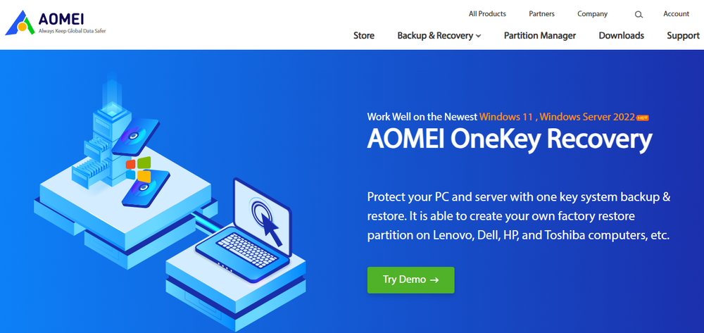 AOMEI OneKey Recovery Screenshot 1