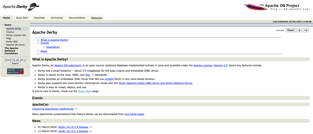 Apache Derby Screenshot 1