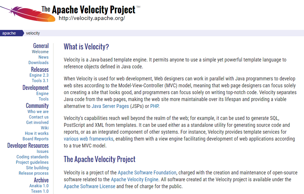 Apache Velocity Screenshot 1