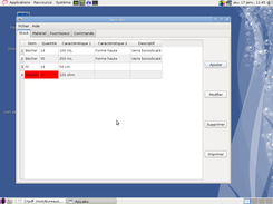 Détail du stock avec un élément en nombre insuffisant (Linux)