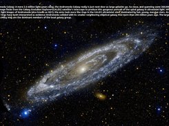 Andromeda galaxy with description.