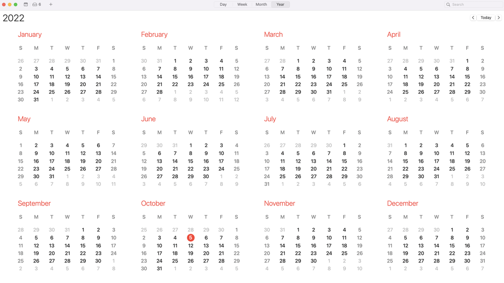 Apple Calendar Screenshot 1