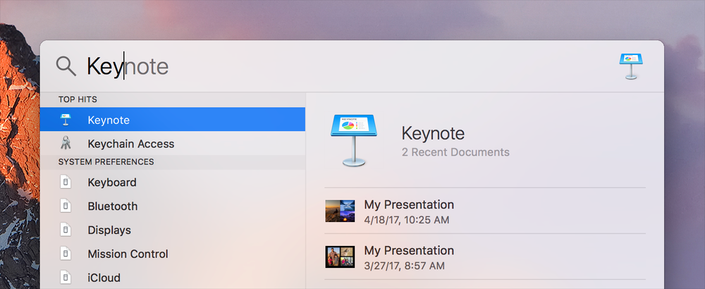 Apple Spotlight Screenshot 1