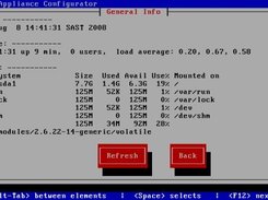 General system info display.  Shown: time, uptime, df, free