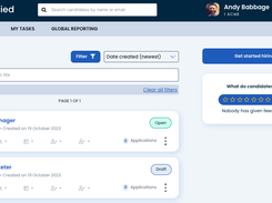 Manage all of your roles in one place. At a glance, see applicant volumes and candidate feedback.