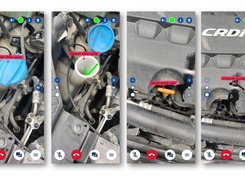 the process of utilizing AR Genie during car engine inspection