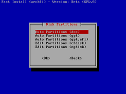 Arch Linux Fast Install Screenshot 2