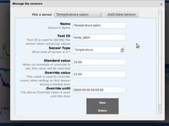 Sensor management page