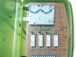 Prototype board layout with 4 relay outputs