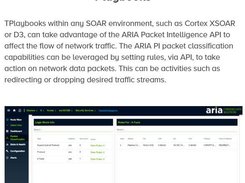 ARIA SDS Packet Intelligence Screenshot 1