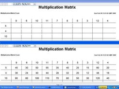 Multiplication Matrix Exam and Solution Sheet