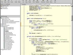 J 0.14.0 in Java mode, with line numbers and change marks