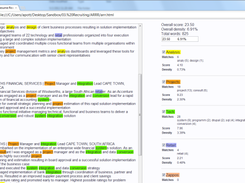 Example of a resume being read using ARRR. Keywords are highlighted