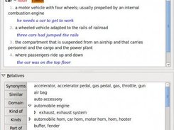 Detailed mode ('Parts' [meronyms] of car)