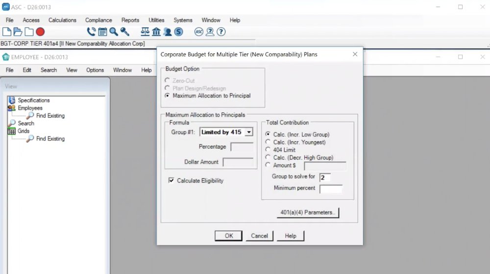 ASC Defined Contribution / 401(k) System Screenshot 1