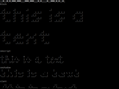 ./asciiart-font-browser this is a text --toilet --less