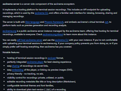 Asciinema Server Screenshot 1