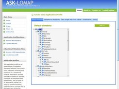 New Application Profile, Step 1: Select IEEE LOM Elements