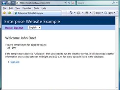 Example with information downloaded from a web service