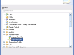 Aspose Project Wizard for Eclipse