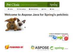 Aspose for Spring v1.1 - Welcome screen
