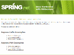 Spring.NET NHibernate Northwind sample homepage