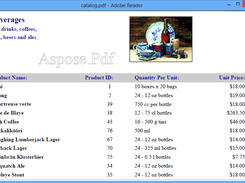 Product Catalog report using Aspose.Pdf for .NET